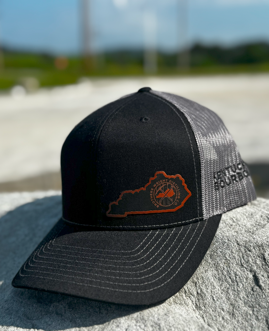 BWDC - Black/Charcoal Kentucky Leather Patch Richardson Hat