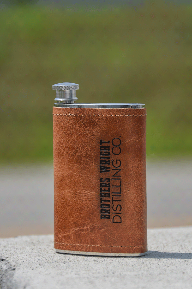 Brothers Wright Distilling Co. 5oz Leather Field Flask