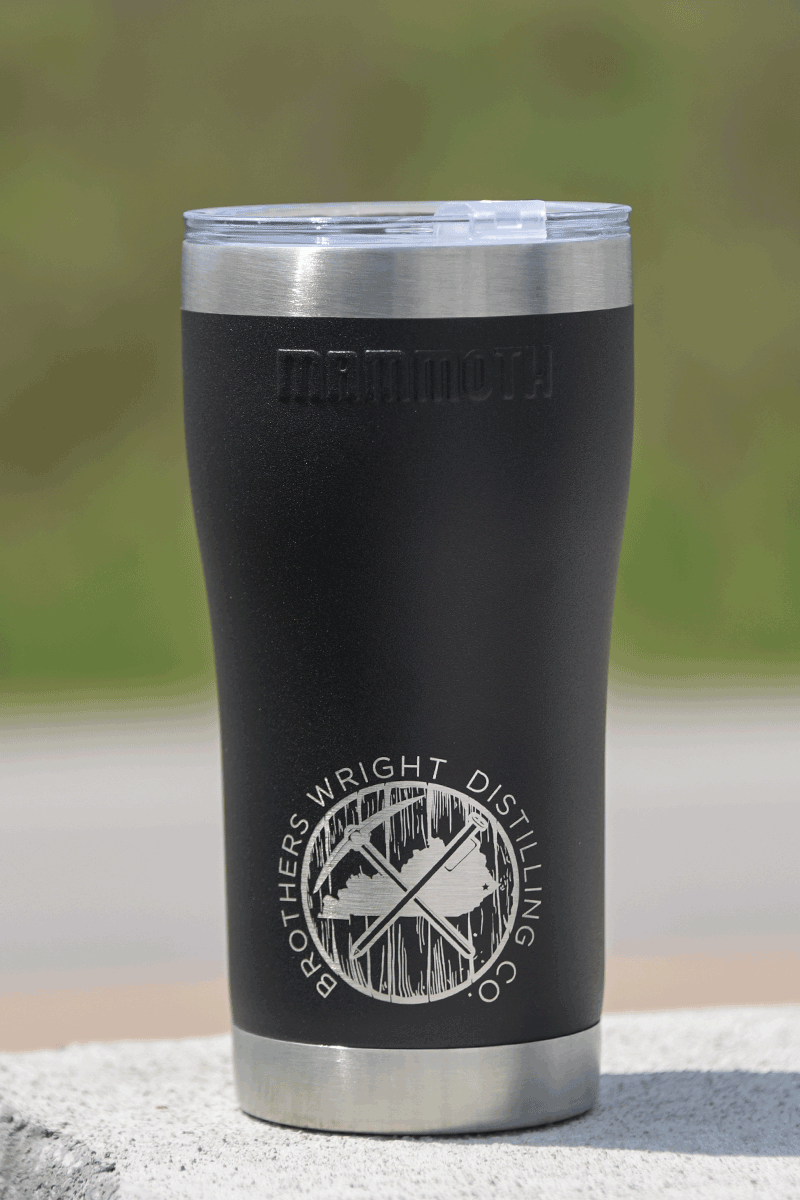 Brothers Wright Distilling Co. 20 oz Mammoth Rover Tumbler Black Circle Logo